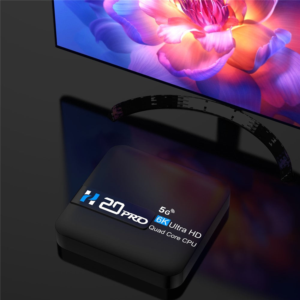 H20 Pro 2+8GB Quad Core CPU H313 TV Box Dual Band WiFi 4K Ultra HD Player