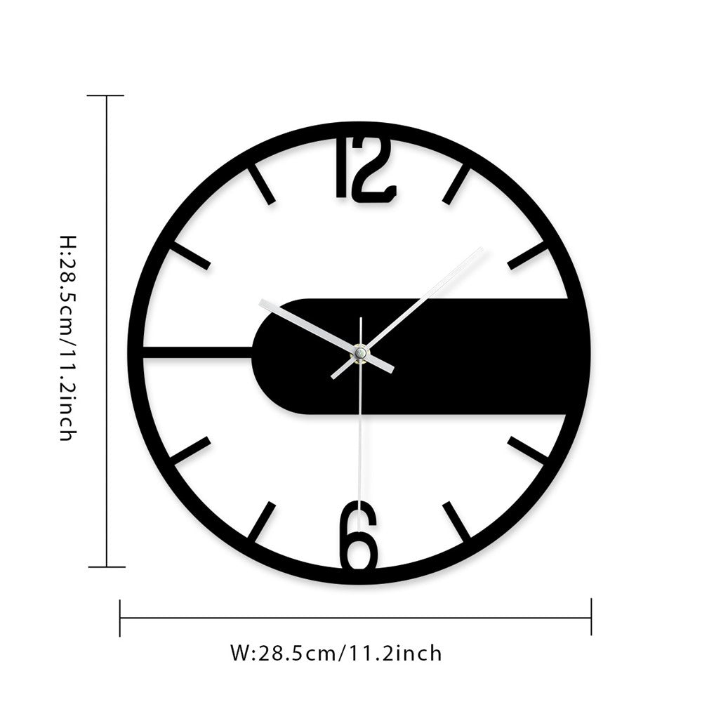 Round Clear Acrylic Wall Clock Silent Non-Ticking Clock (No Battery) for Kitchen / Home / Living Room