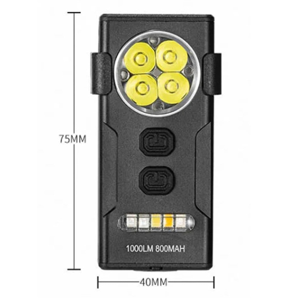 D84 Magnetic Mini Keychain Work Light 4-LED Flat Portable Flashlight with Multi-Color Modes / Strong Magnet / Clip-On Design