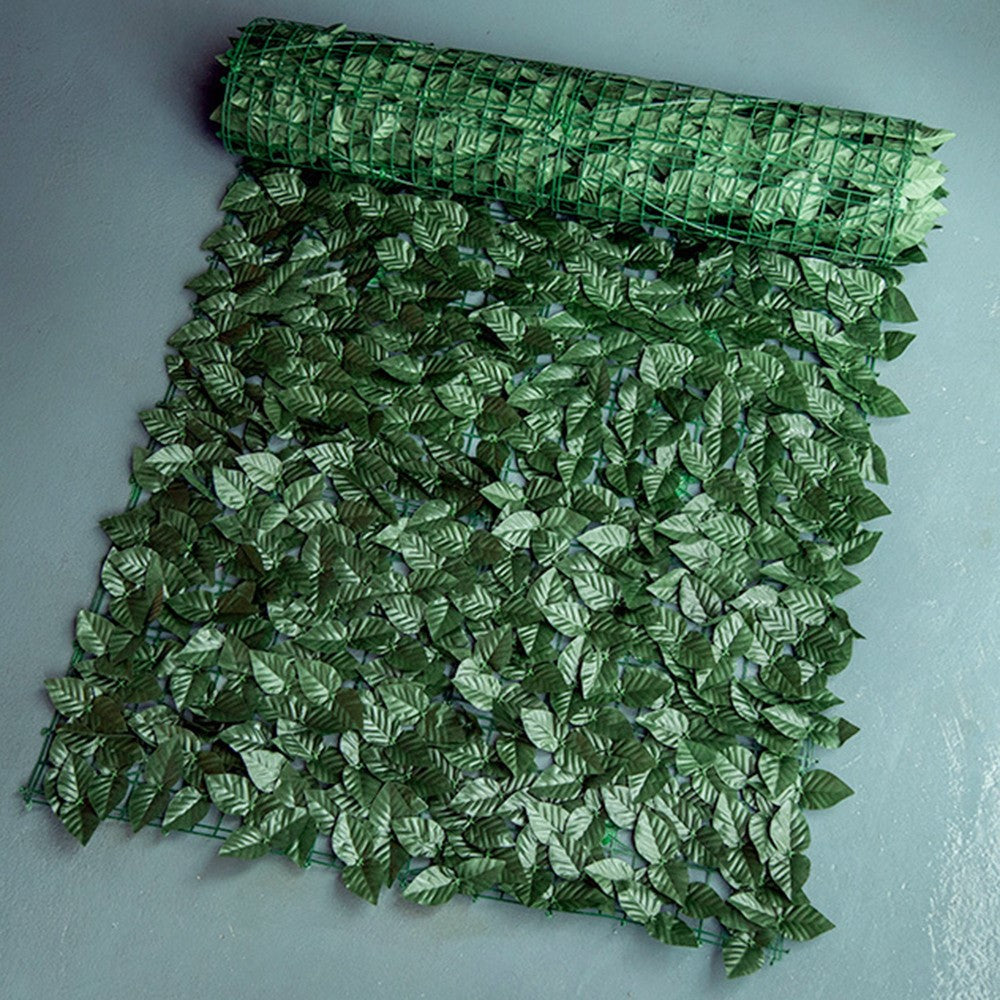 1 x 1m Dark-Colored Pothos Leaves Artificial Hedge Privacy Screen Garden Yard Faux Leaf Fence Barrier