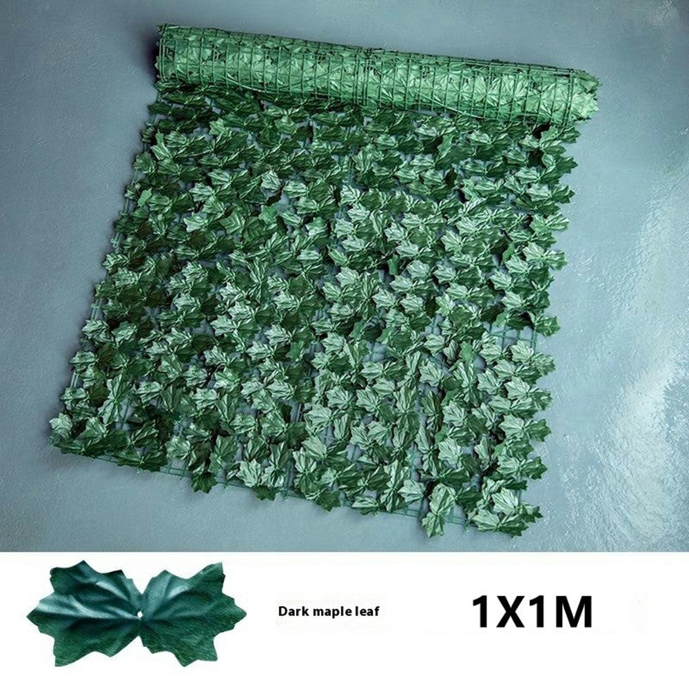 1 x 1m Dark Maple Leaf Artificial Hedge Faux Leaf Privacy Screen Fence Garden Balcony Decorative Barrier