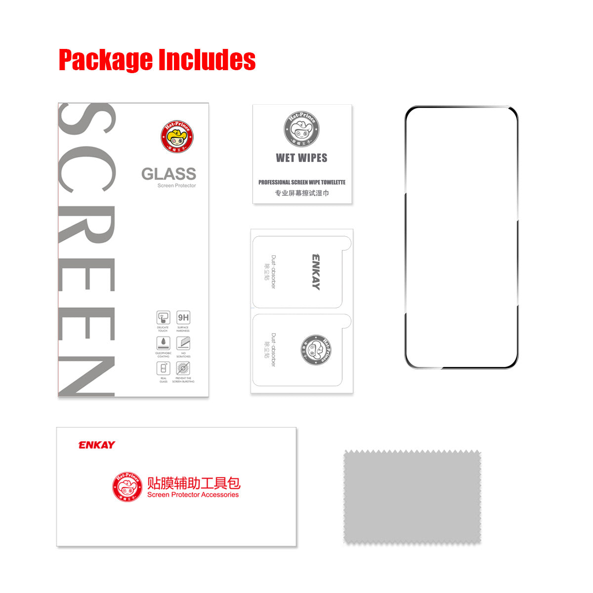 ENKAY HAT PRINCE For Infinix Smart 20 4G Screen Protector 9H Silk Printing 0.26mm Full Glue Full Coverage Tempered Glass Film