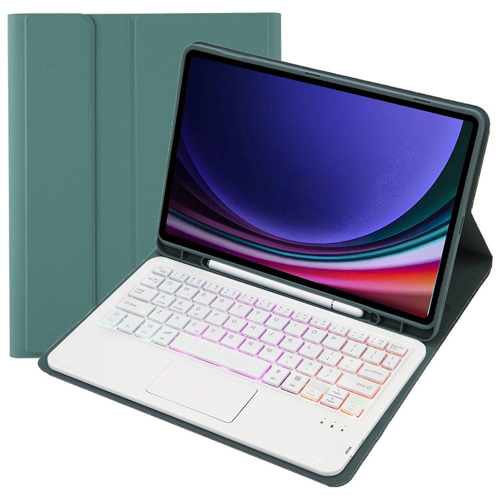 A710B-AS For Samsung Galaxy Tab S10 Lite / S10 FE / S9 FE / S9 X710 / X716B / X718U Backlit Bluetooth-Compatible Keyboard Case