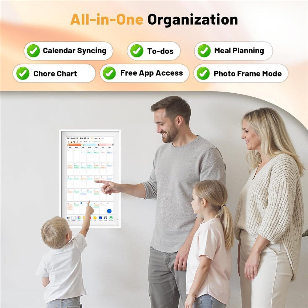 15,6 Zoll Smart Home Organizer Touchscreen – Familienkalender mit Aufgabenverwaltung