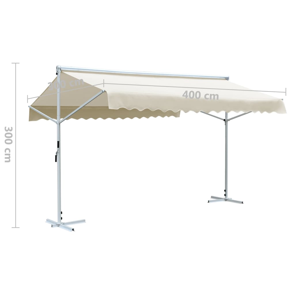 Freistehende Markise Cremefarben 4 X 3 M Creme