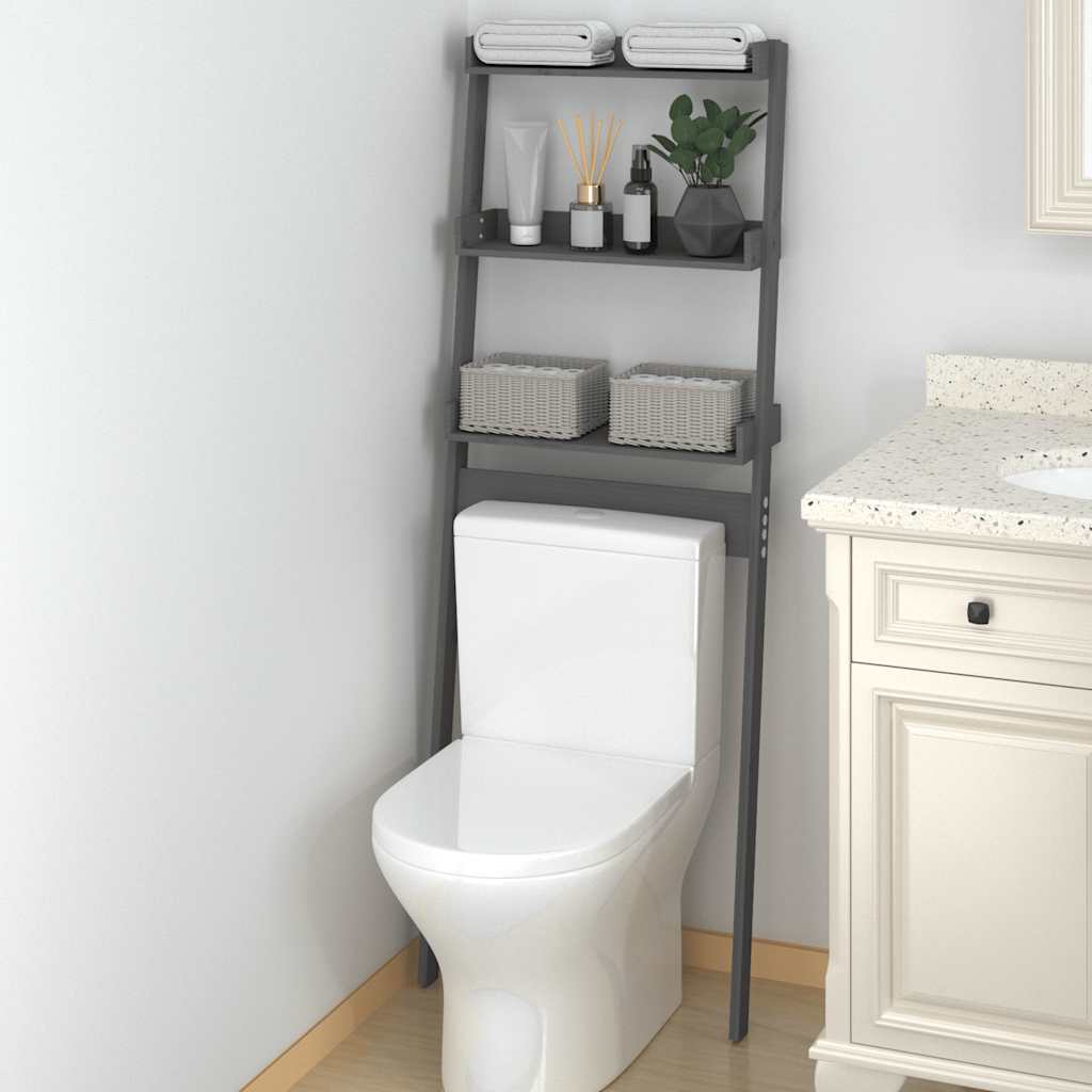 Toilettenregal 63,5X32X179 Cm Massivholz Kiefer
