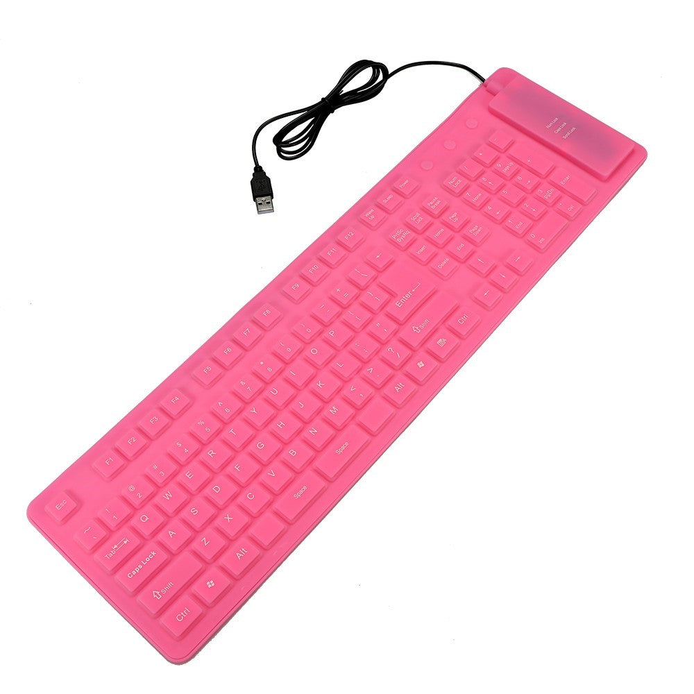 108 Keys USB Silicone Foldable Keyboard Waterproof Dustproof USB Silent Keys