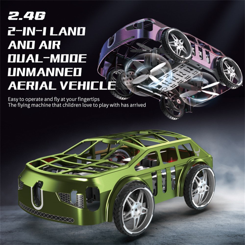 ZLL SG900pro Land and Air Dual Mode Drone RC Car Intelligent Hover LED Lights RC Vehicle Toy, 3 Batteries