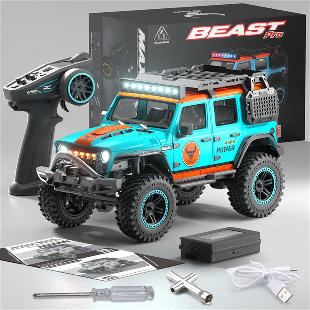 ZLL SG206PRO Brushed Motor RC Rock Crawler 1 / 20 Scale 4WD Off Road Vehicle with LED Light High Speed Car Toy, Dual Battery