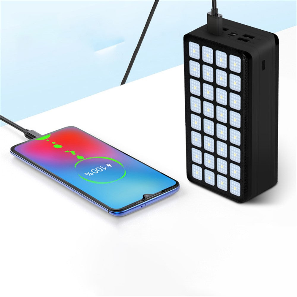 PSOOO PS-900 50000mAh Power Bank External Battery Pack with 32-LED Camping Light [4 Output and 2 Input]