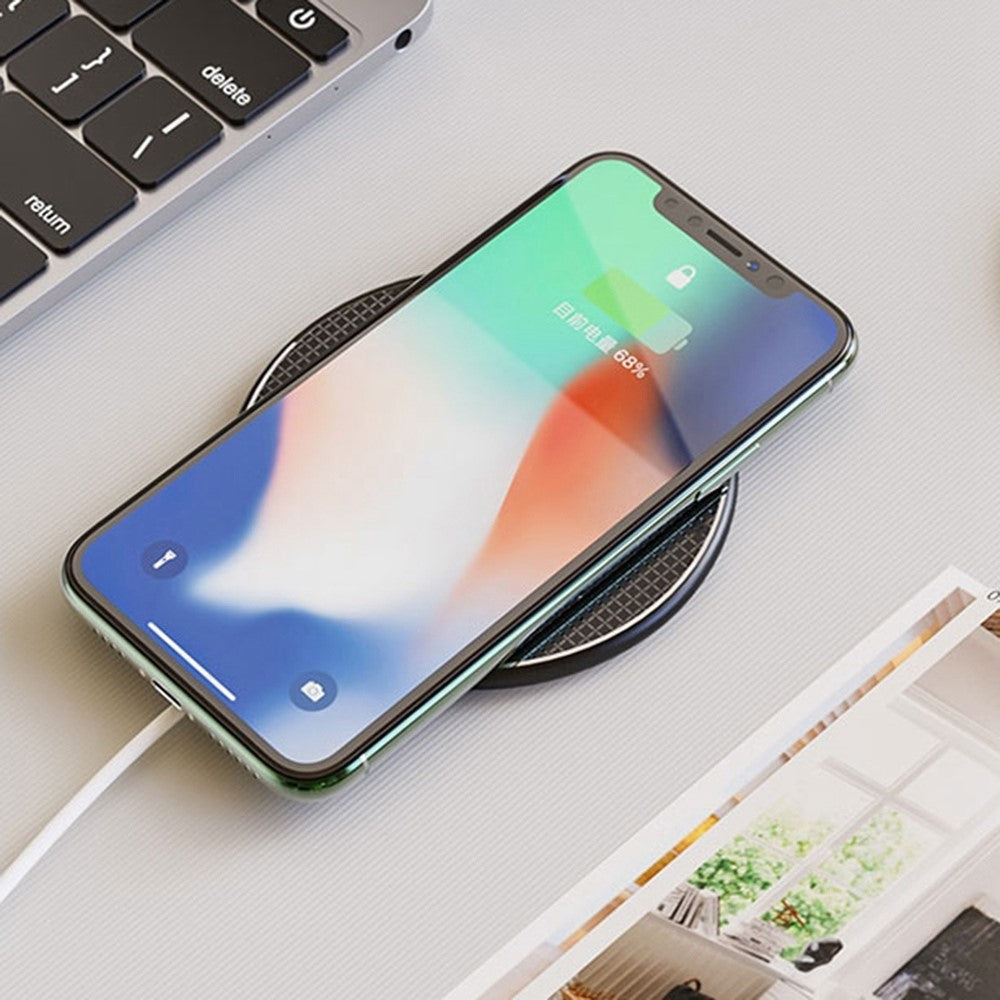 Q25 15W Qi Wireless Charger Metal Phone Ultra-Thin Fast Charging Pad