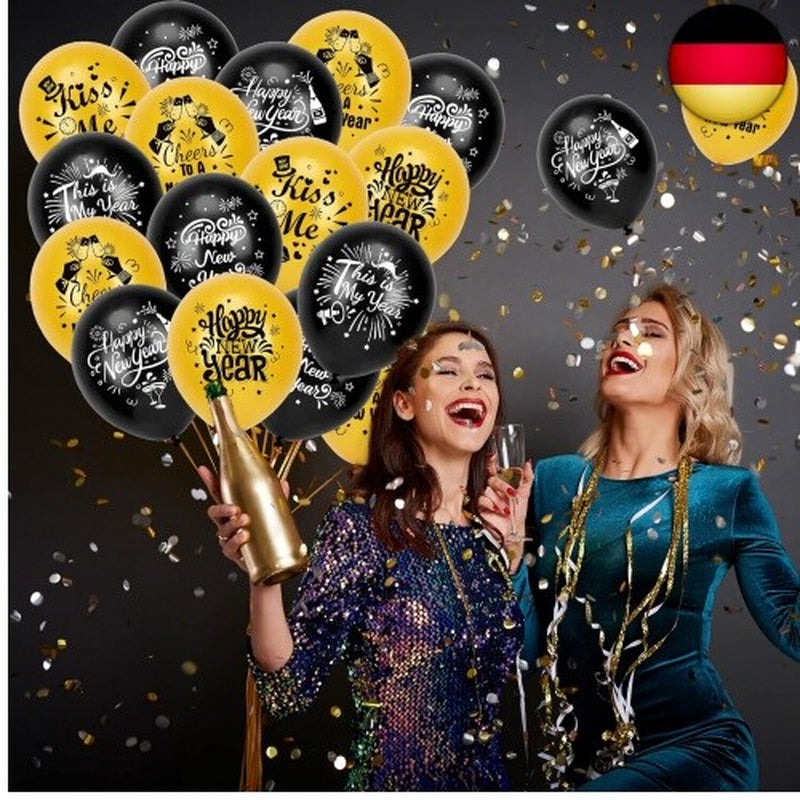 HOWAF Silvester Deko 2023 Dekoration Ballons Set, Neujahr Silvesterdeko,