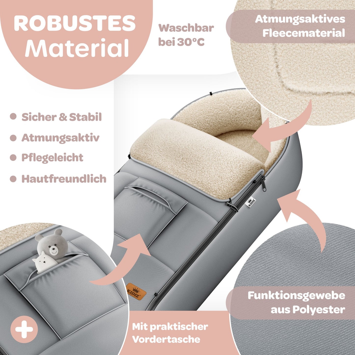 KIDIZ® Babyfußsack Baby Winterfußsack Kinderwagenfuß