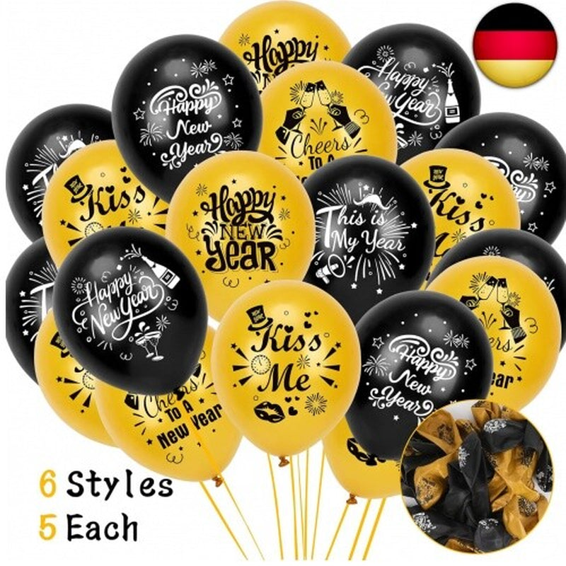 HOWAF Silvester Deko 2023 Dekoration Ballons Set, Neujahr Silvesterdeko,