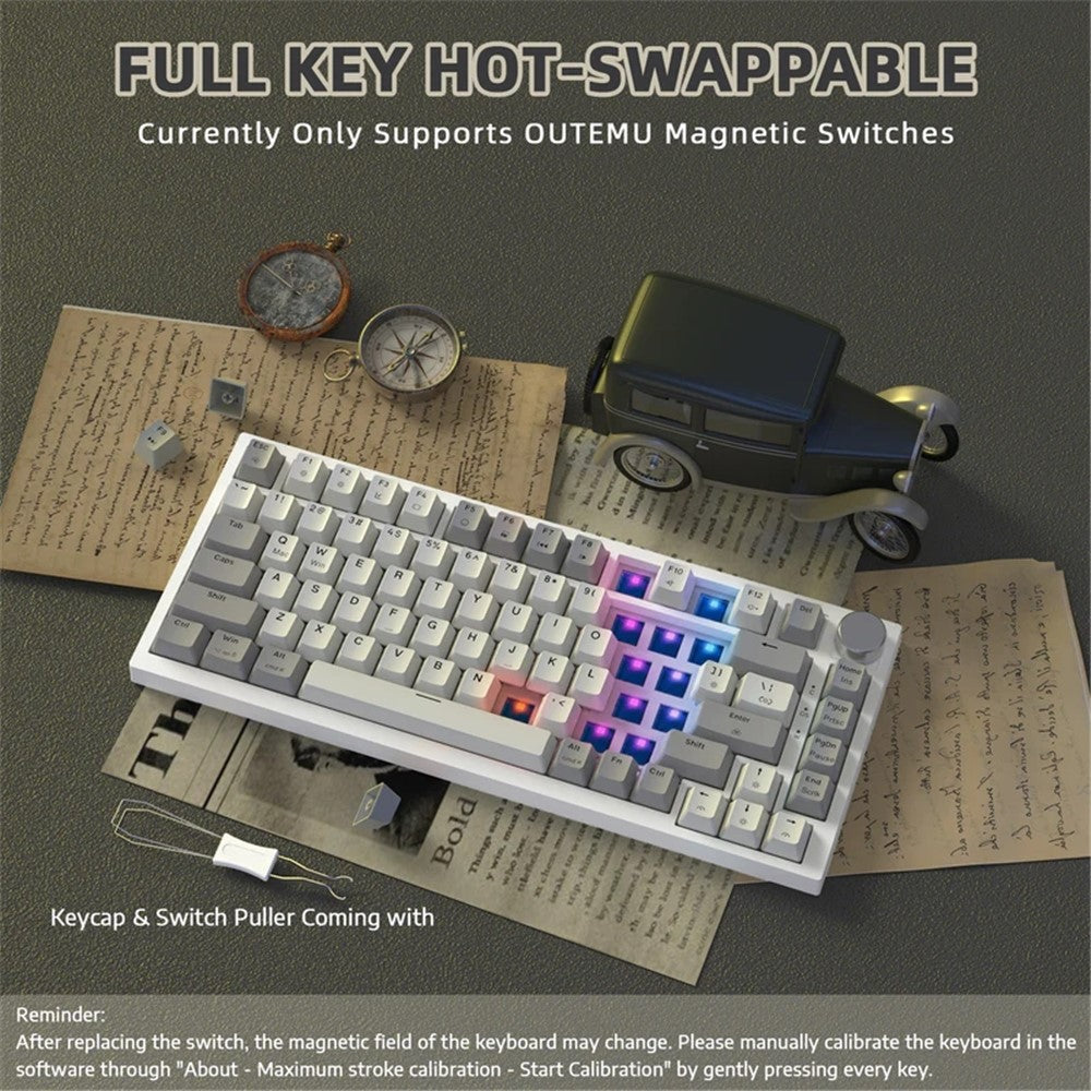 ATTACK SHARK K85 Type-C Wired Mechanical Keyboard Wired 82 Keys Magnetic Switch RGB Gaming Keyboard