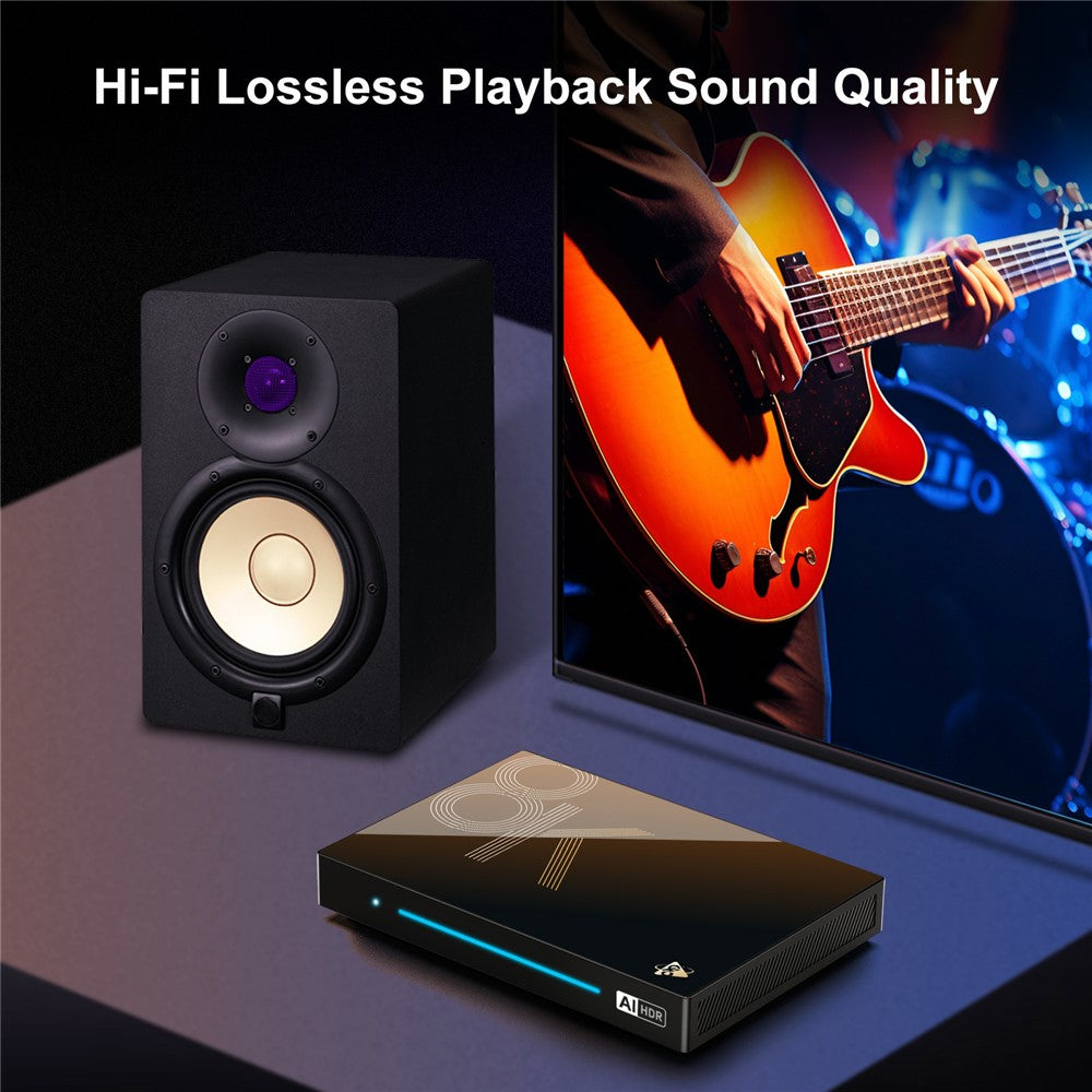 H96 MAX M9S Android 14.0 TV Box 4GB RAM + 32GB ROM 8K Ultra HD Streaming Device 1000M LAN WiFi 6 BT5.4