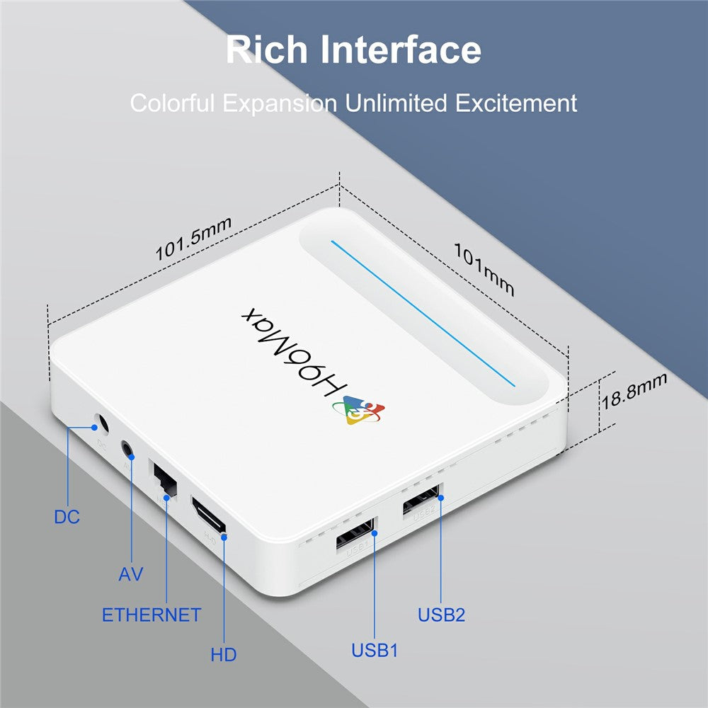 H96 Max H618 Plus 2+16GB Android TV Box WiFi 6 Bluetooth-Compatible 8K Ultra HD Smart TV Box