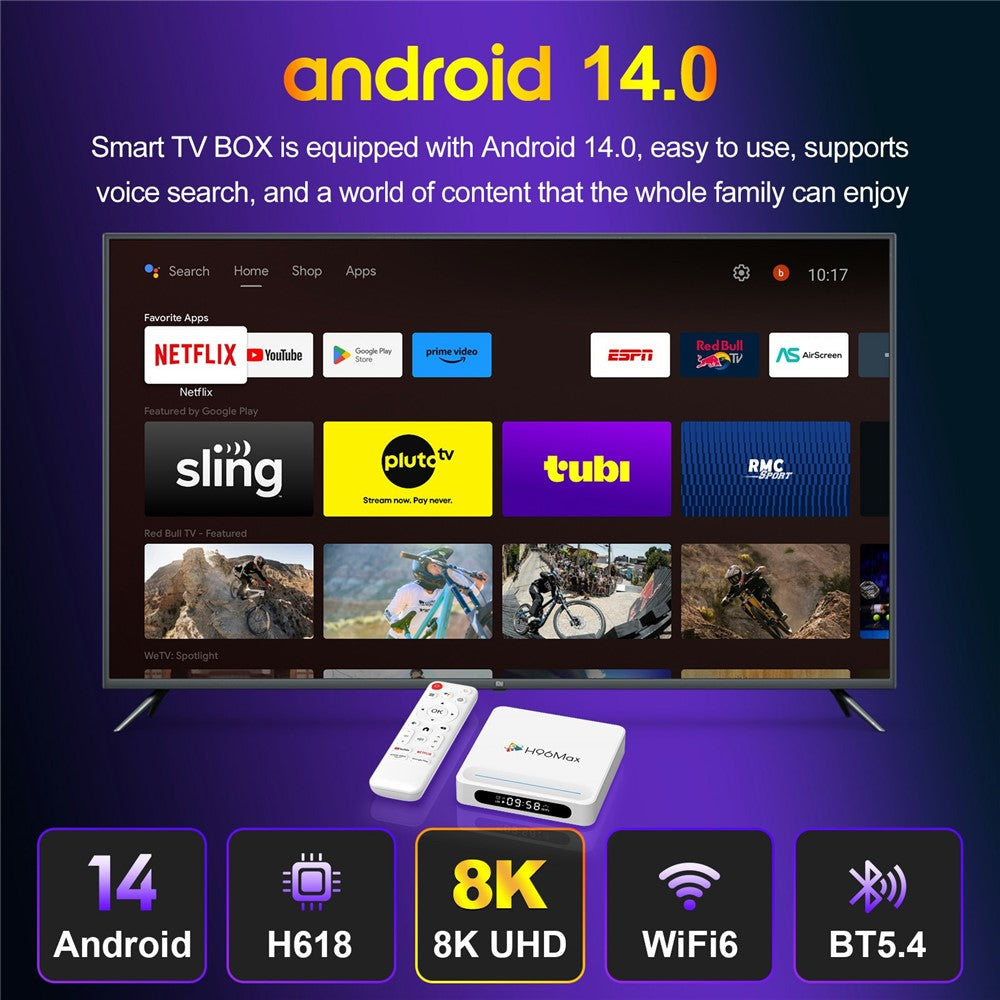 H96 Max H618 Plus 4+32GB Android TV Box WiFi 6 Bluetooth-Compatible 8K Ultra HD Smart TV Box