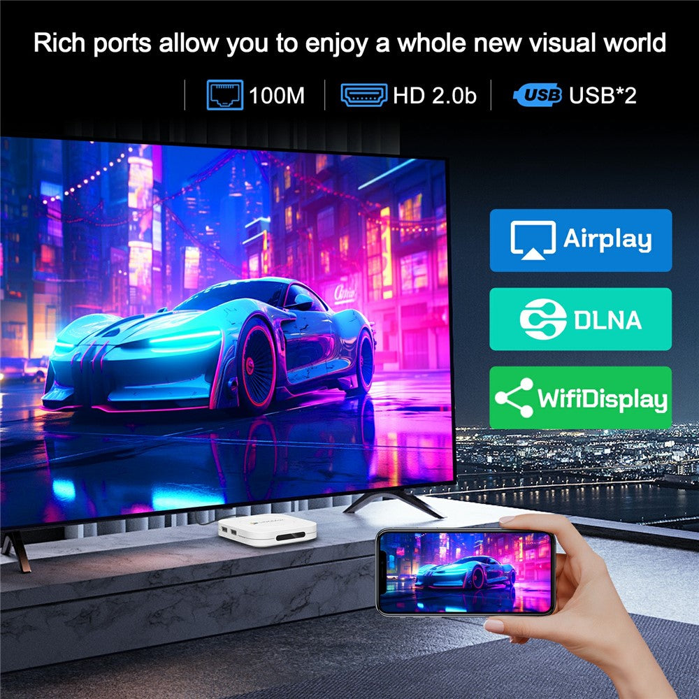 H96 MAX M1 Plus 8K Intelligent Android TV Box 4+32GB WiFi6 BT5.4 Voice Assistant Media Player