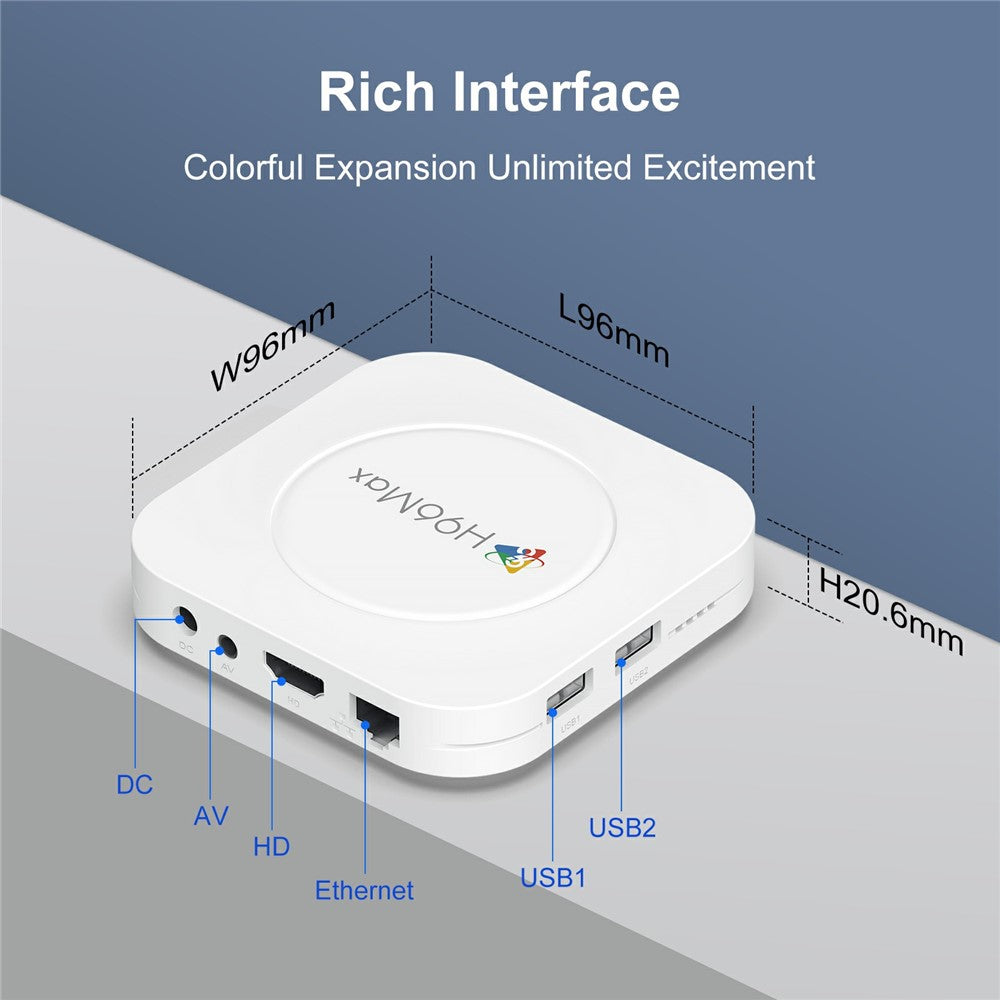 H96 MAX M1 Plus 8K Intelligent Android TV Box 4+32GB WiFi6 BT5.4 Voice Assistant Media Player