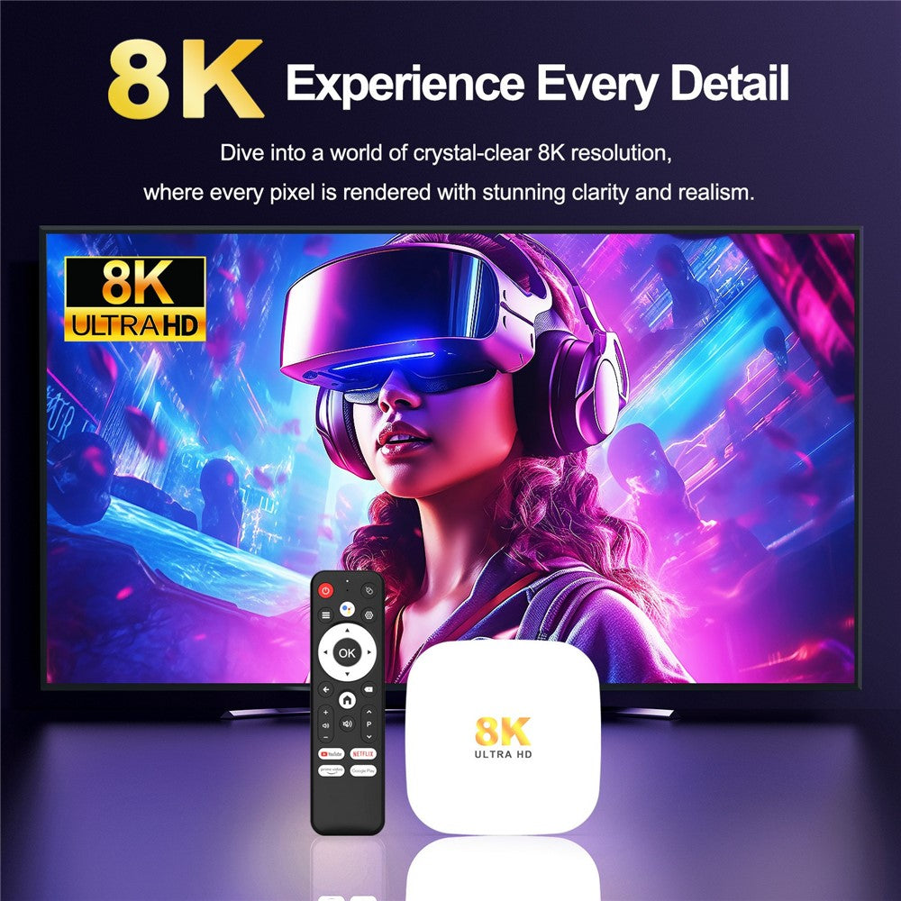 H96 MAX M2 Plus RK3528 Android 14.0 TV Box 4GB RAM + 32GB ROM 8K Ultra HD Streaming Device WiFi 6 BT5.4 Media Player
