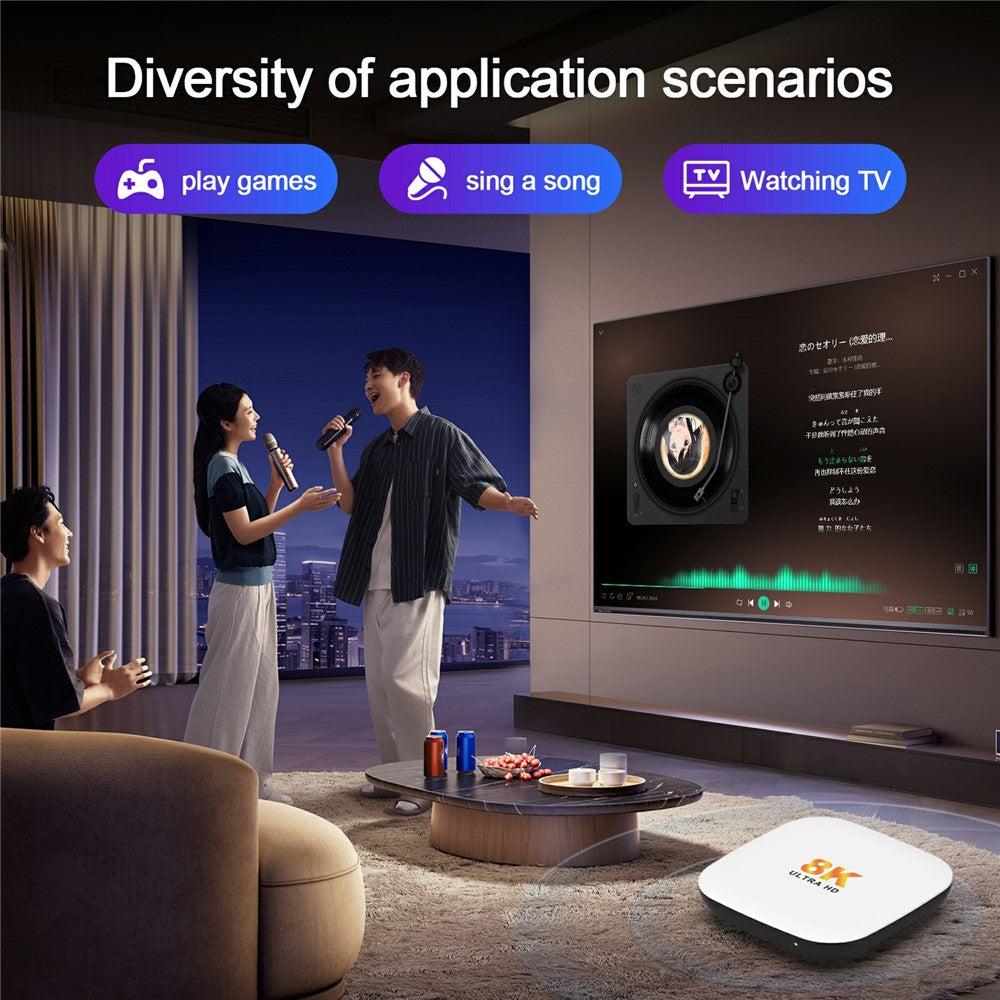 H96 MAX M2 Plus RK3528 Android 14.0 TV Box 4GB RAM + 32GB ROM 8K Ultra HD Streaming Device WiFi 6 BT5.4 Media Player