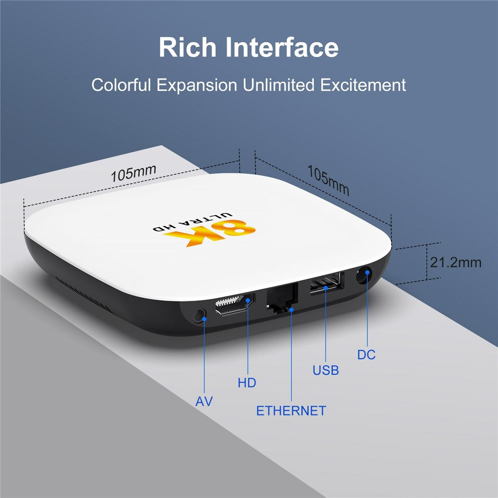 H96 MAX M2 Plus RK3528 Android 14.0 TV Box 4GB RAM + 32GB ROM 8K Ultra HD Streaming Device WiFi 6 BT5.4 Media Player
