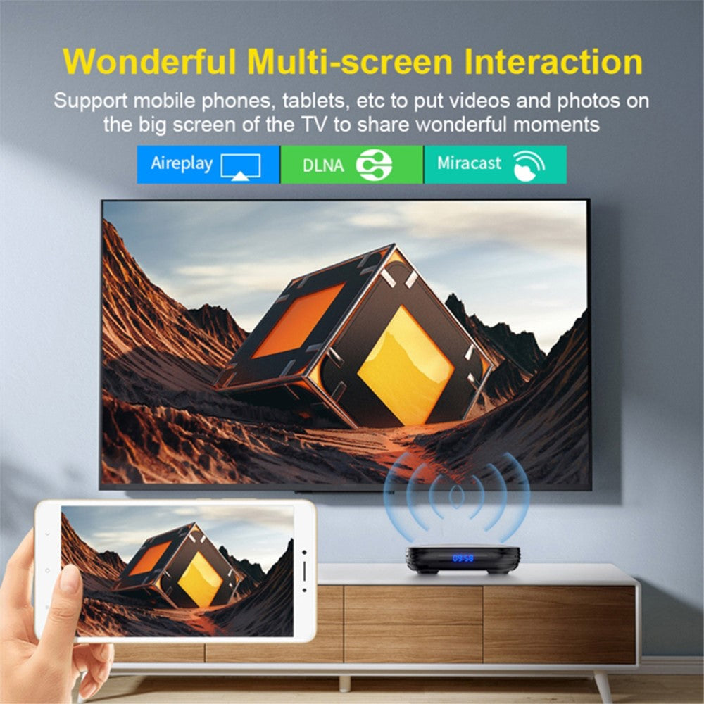 HK1 RBOX-H8S 4K Ultra HD Mini Smart TV Box 4GB+64GB Dual-band WiFi Android 12.0 TV Box