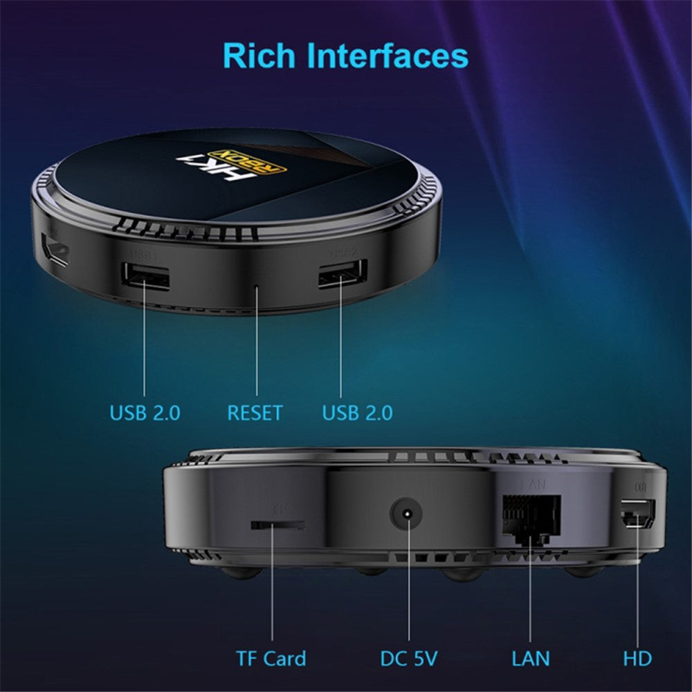 HK1 RBOX-H8-H618 4GB+128GB Set-top Box Android 12 TV Box Support 6K Video Decoding