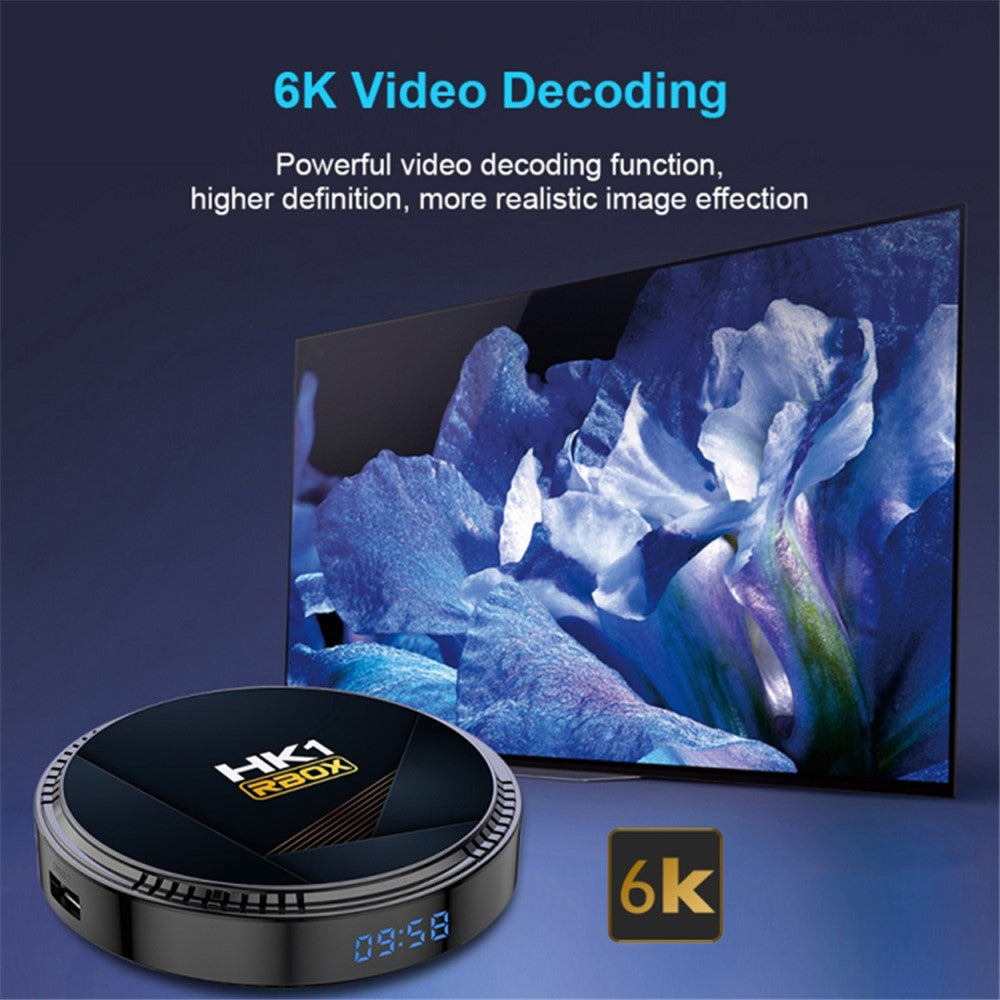 HK1 RBOX-H8-H618 4GB+128GB Set-top Box Android 12 TV Box Support 6K Video Decoding