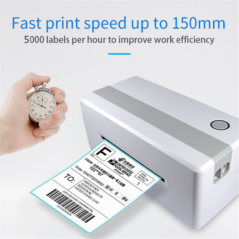 TDL406 203DPI Desktop Thermal Label Printer High Speed Printing Barcode Sticker Maker Machine, USB Version
