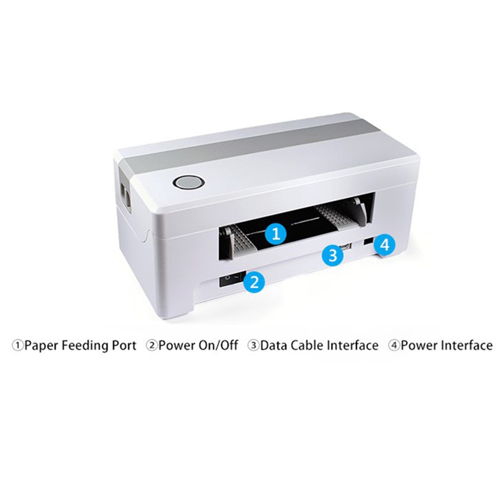 TDL406 Desktop Thermal Label Printer Barcode Sticker Maker Machine, USB + Bluetooth-compatible Version