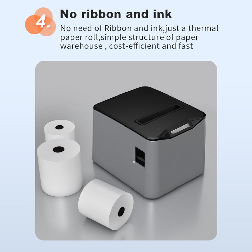 ZJ-8370 80mm Direct Thermal Receipt Printer USB LAN Bluetooth-compatible POS Printer with Auto Cutter