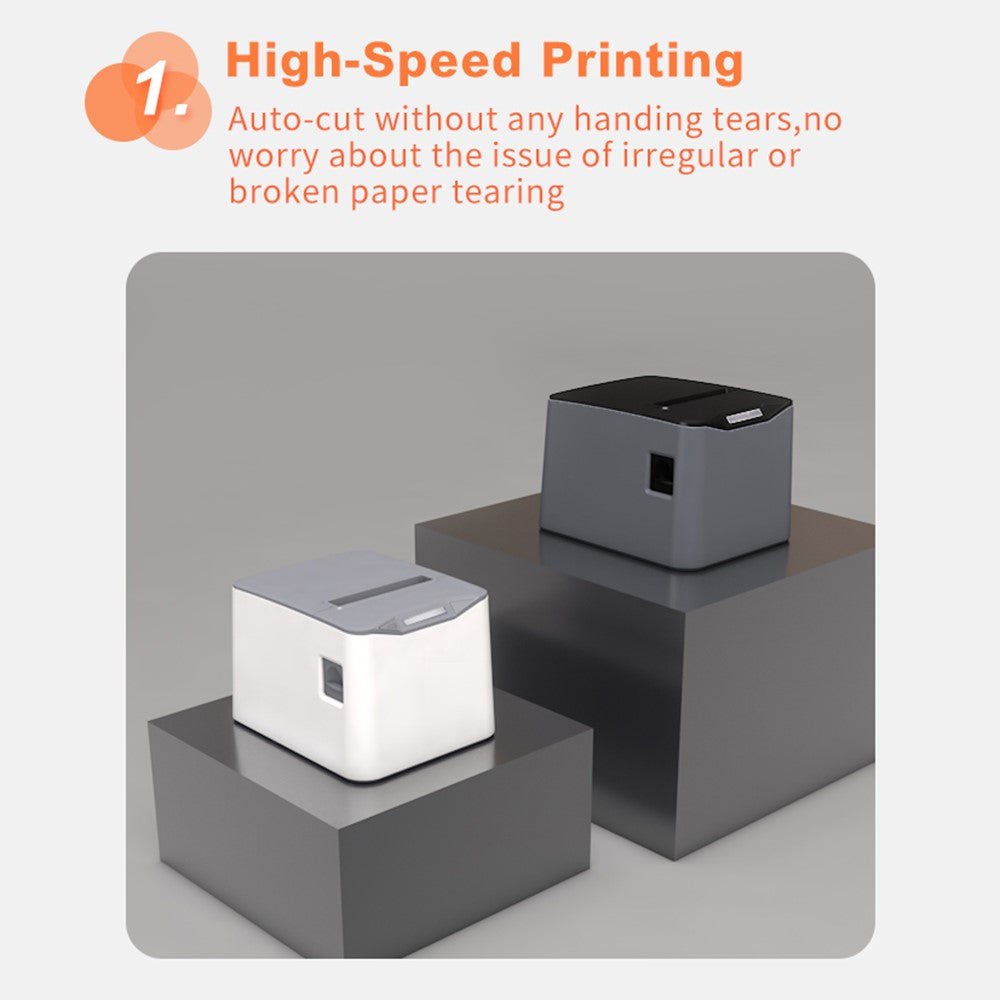 ZJ-8370 80mm Thermal Receipt Printer Auto Cutter USB LAN WiFi Kitchen POS Printer