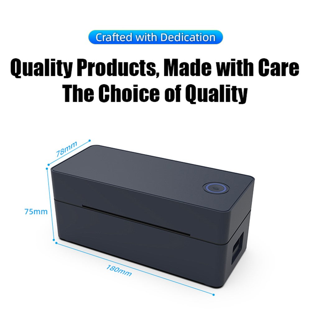 ZJ-9260 110mm Paperless Label Printer Bluetooth-Compatible 160mm / s 203DPI Direct Thermal Printer with USB Port and Stand