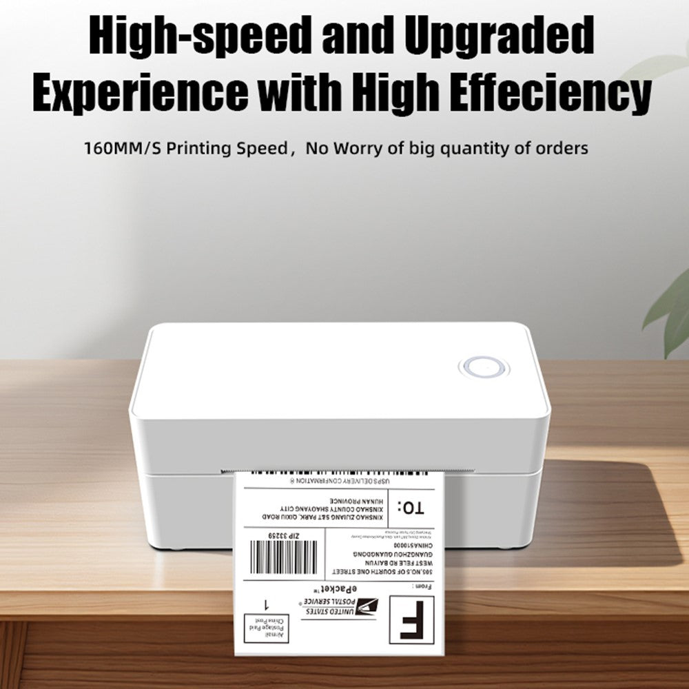 ZJ-9260 110mm Paperless Label Printer Bluetooth-Compatible 160mm / s 203DPI Direct Thermal Printer with USB Port and Stand