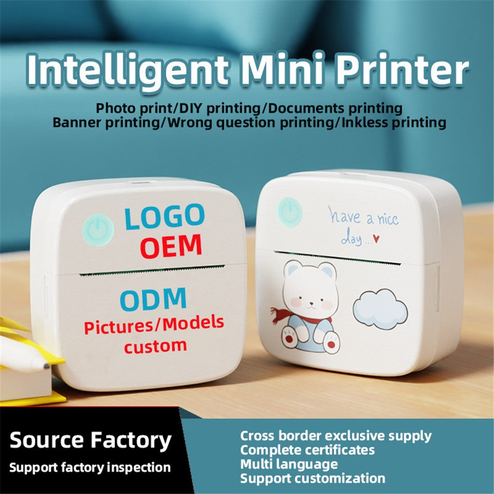 LX-D2 Thermal Inkless Bluetooth-compatible 5.2 Mini Printer for Photos, Notes, Receipt (Standard Version)