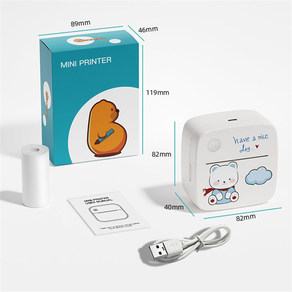 LX-D2 Thermal Inkless Bluetooth-compatible 5.2 Mini Printer for Photos, Notes, Receipt (Standard Version)