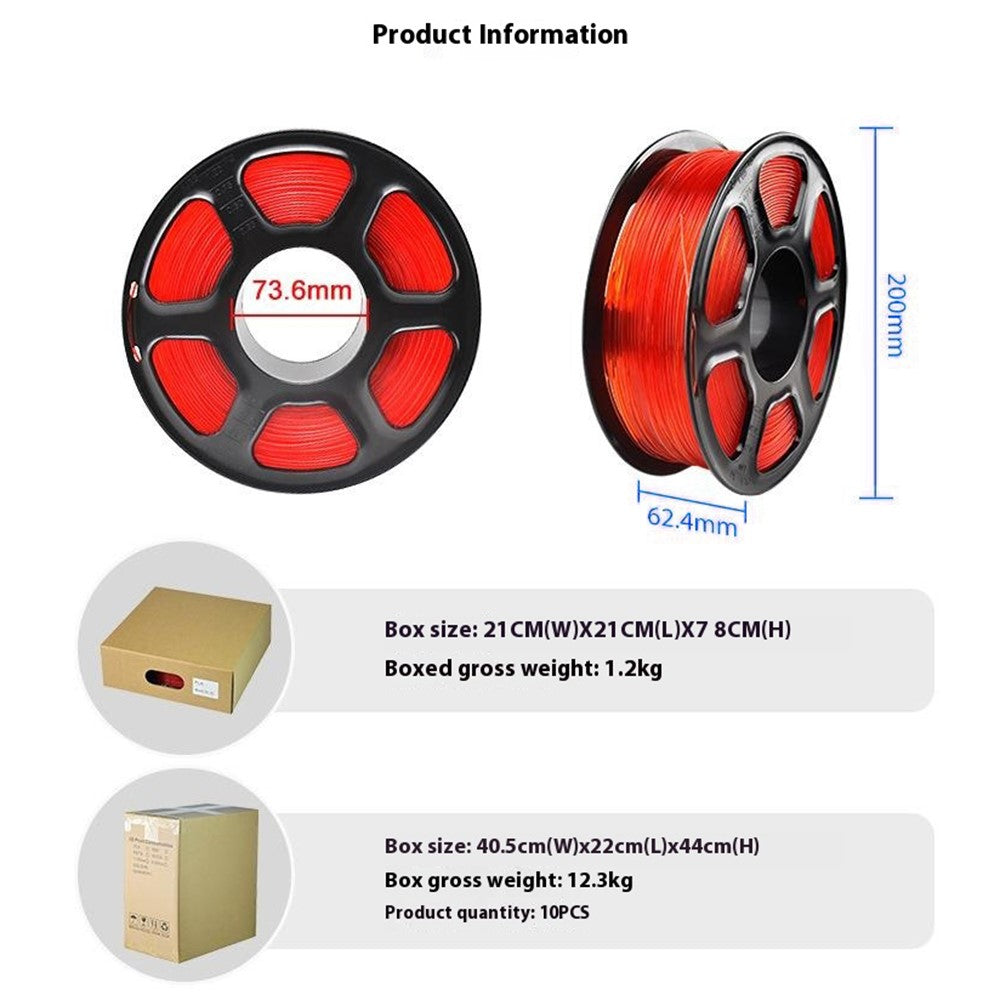 Biologisch abbaubares PLA 1,75mm Filament für 3D-Drucker, Hochglanz, Genauigkeit +/- 0,03mm
