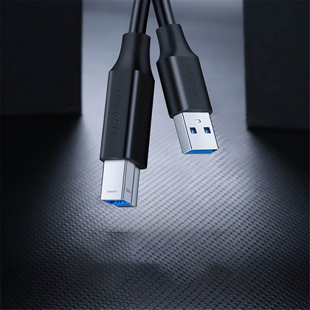 UGREEN 10372 2m USB3.0 Printer Data Cable High-Speed 5Gbps USB A Male to USB B Male Cable Adapter Mobile Hard Disk Box Monitor Fax Machine Cable for Printer/Scanner