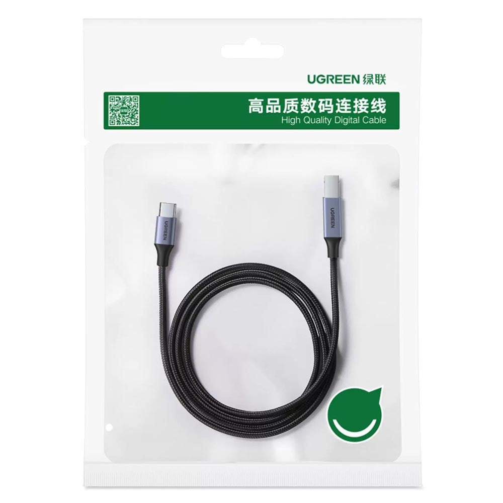 UGREEN US370 80805 1m USB C to USB B 2.0 Cable Braided Printer Cable for Epson  /  MacBook Pro  /  HP  /  Canon  /  Samsung