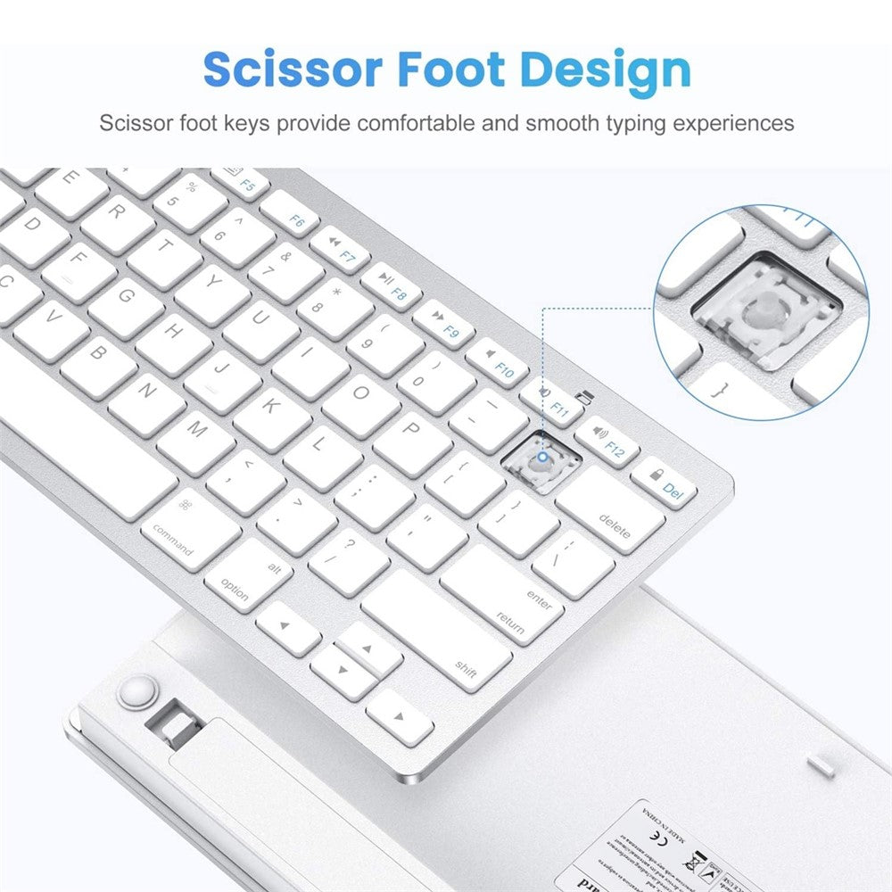 Ultra-Slim Wireless Bluetooth-compatible Keyboard (Spanish Language) for Android Windows iOS