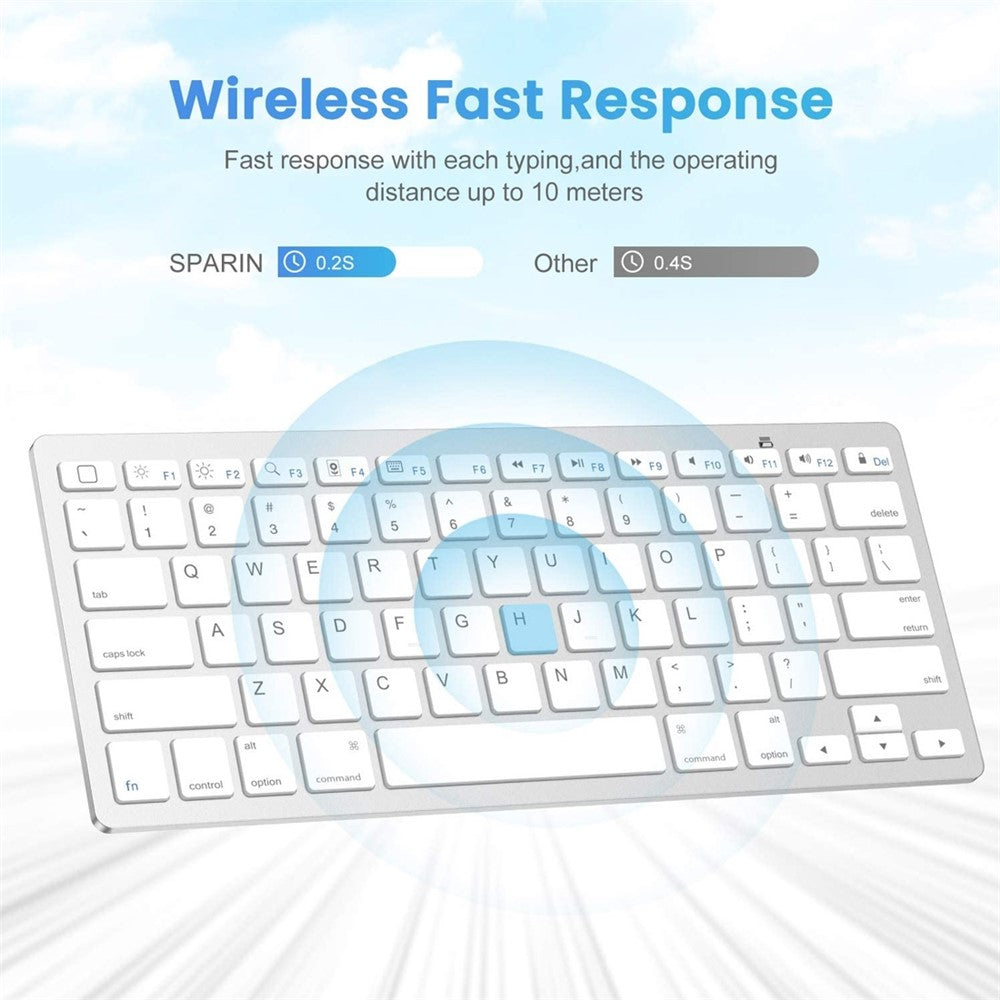 Ultra-Slim Wireless Bluetooth-compatible Keyboard (Russian Language) for Android Windows iOS