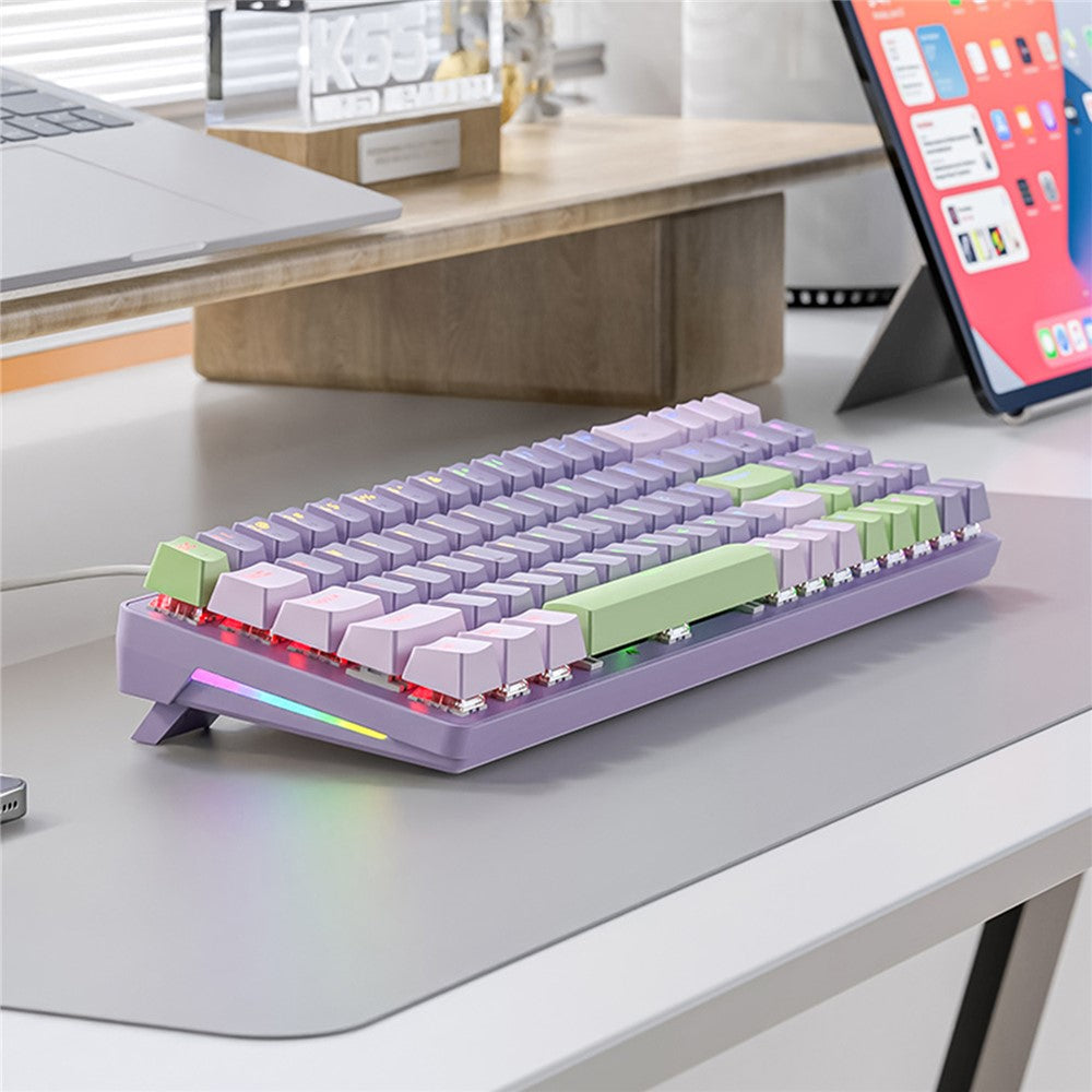 ZIYOULANG K65 78 Keys Hot Swappable Mechanical Keyboard RGB Light USB Wired Keyboard