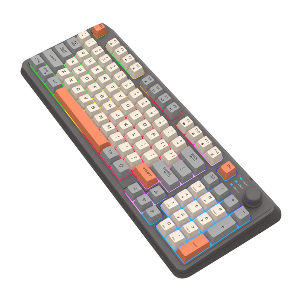 XUNFOX K82 94 Keys Gaming Wired Keyboard Mixed Color Backlit USB Keyboard with Kickstand