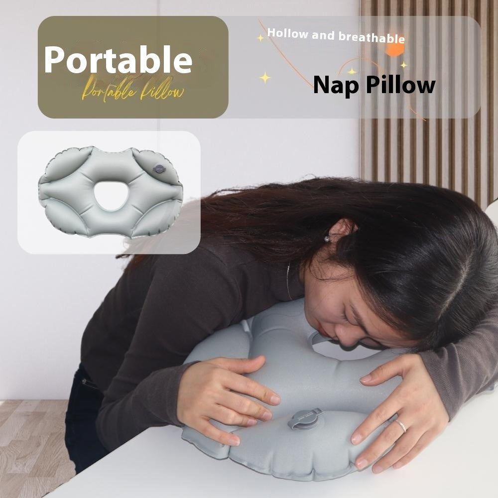 PICTET.FINO PF111B Inflatable Pillow for face Down Sleeping Crystal Velvet Portable Pillow