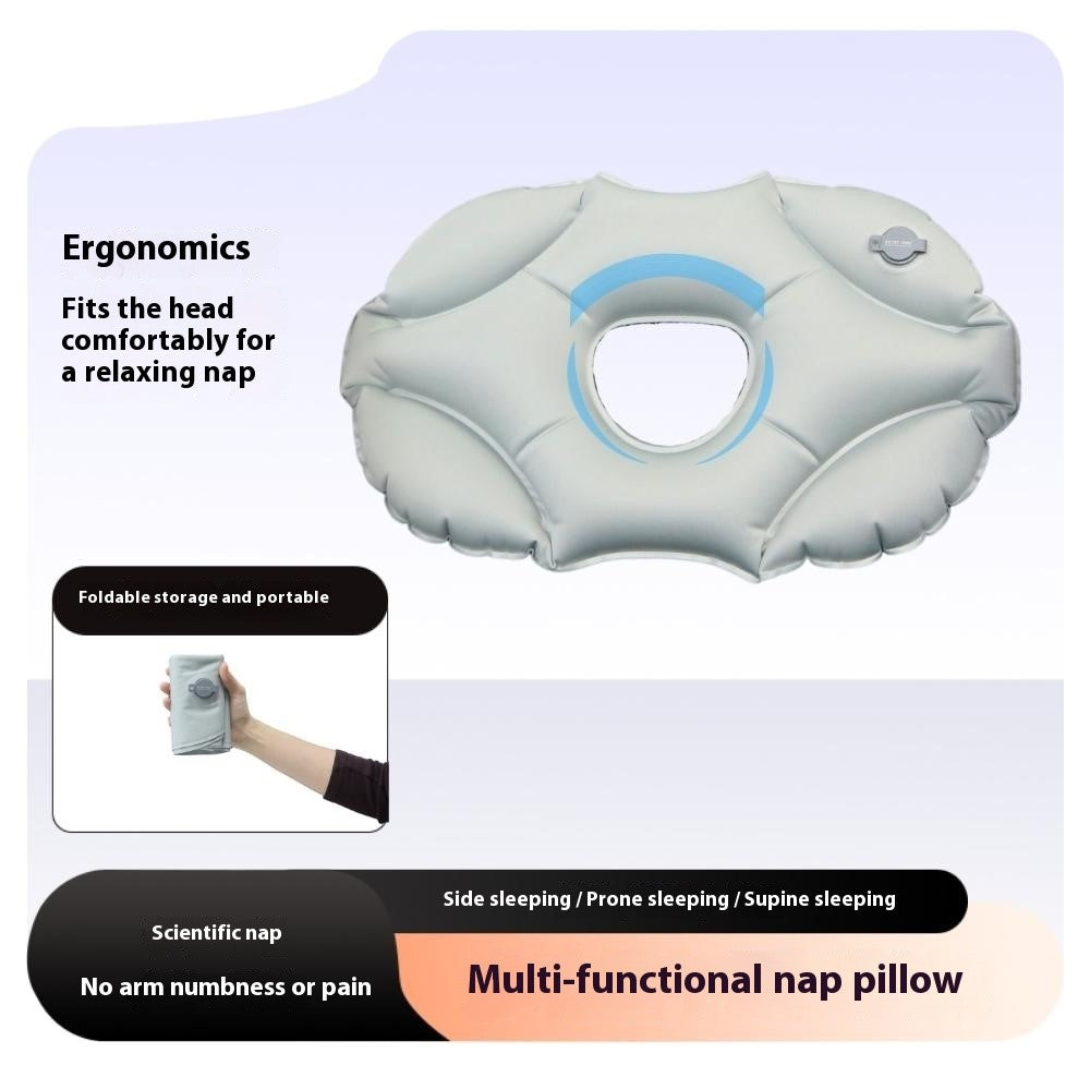 PICTET.FINO PF111B Inflatable Pillow for face Down Sleeping Crystal Velvet Portable Pillow