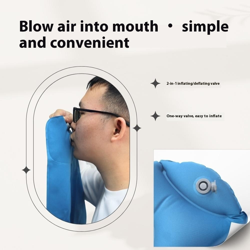 PICTET.FINO PF111B Inflatable Pillow for face Down Sleeping Crystal Velvet Portable Pillow