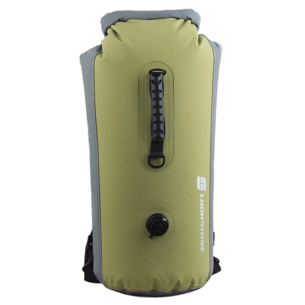 LUCKSTONE 35L Inflatable Waterproof Dry Bag Backpack Tote Bucket Bag for Swimming Rafting Drifting