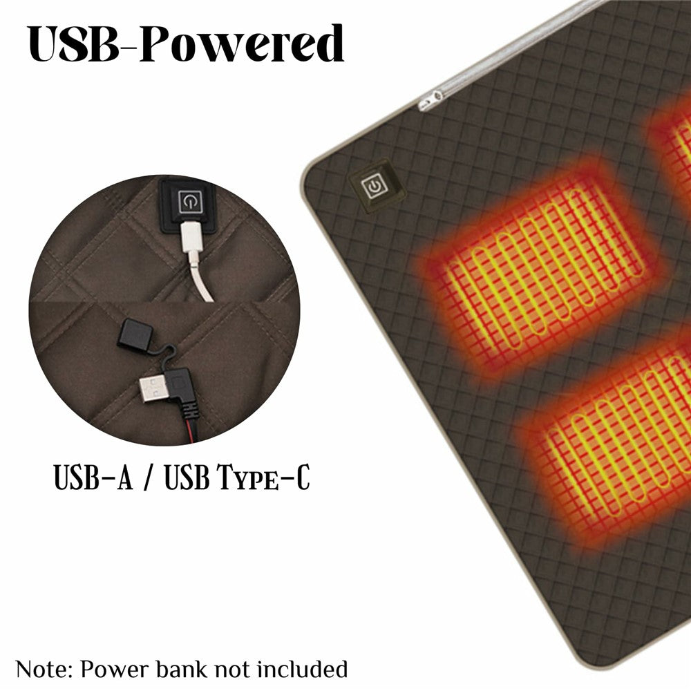 45x90cm Heated Seat Cushion 3 Temperature Settings USB Powered Portable Warming Pad